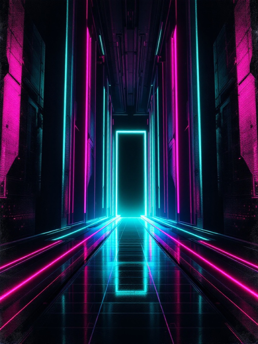 Neon EDM poster background generated by ezfly